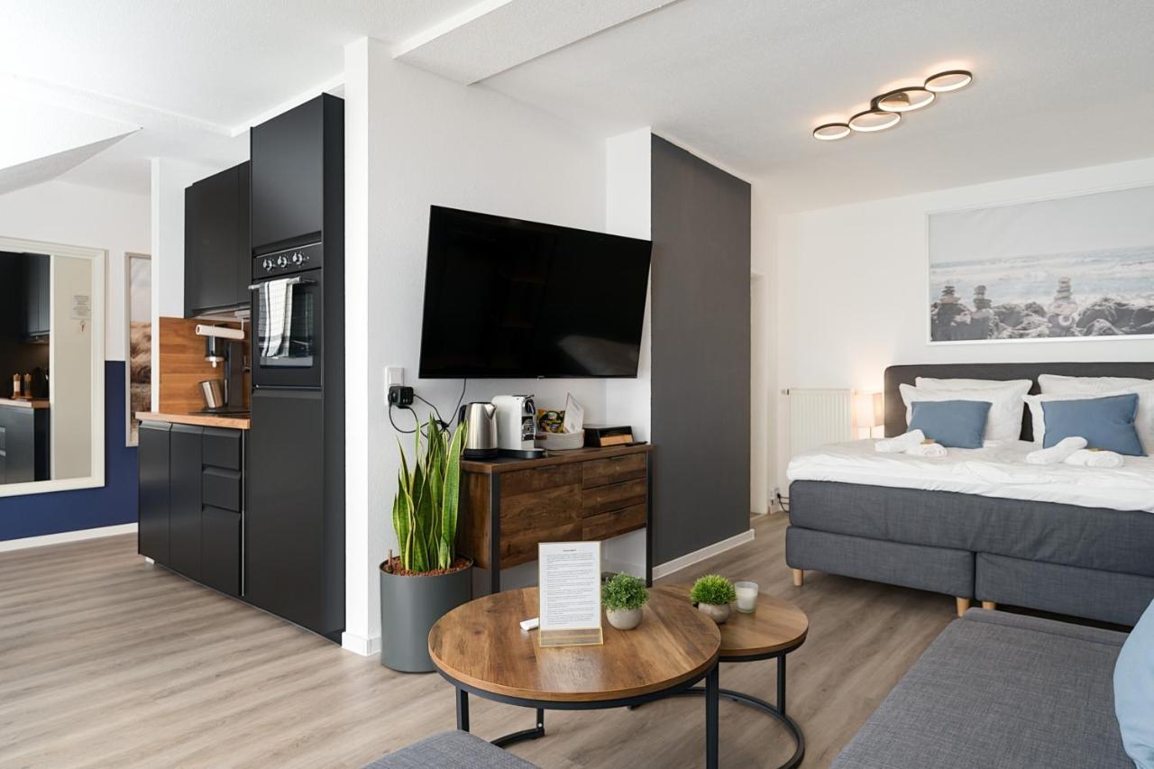 Federnest - Luxus-Studio - Kingsize Boxspringbett - Home-Office Mit Monitor Und Drucker - 11 Min Hbf Duisburg Eksteriør billede