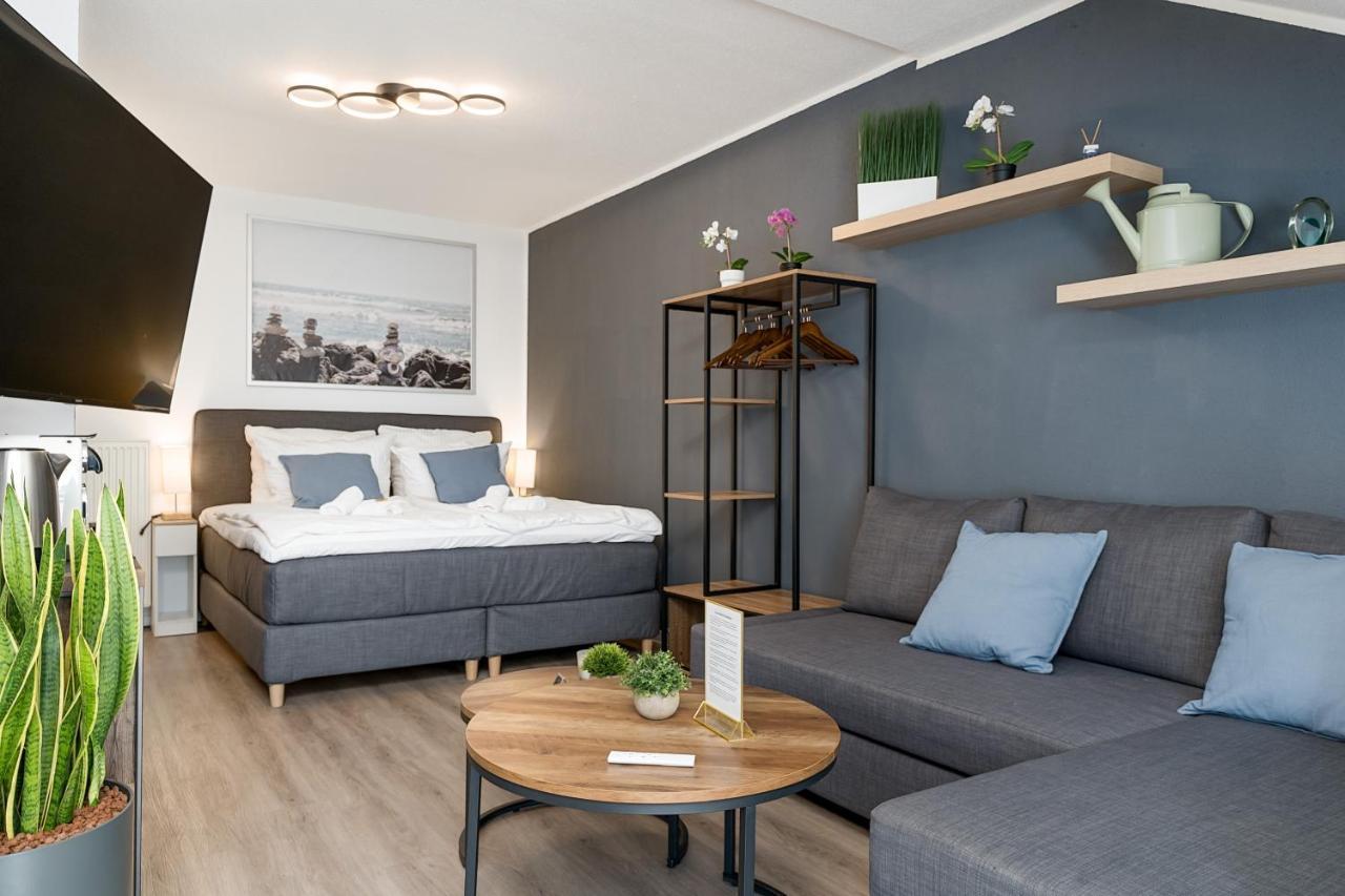 Federnest - Luxus-Studio - Kingsize Boxspringbett - Home-Office Mit Monitor Und Drucker - 11 Min Hbf Duisburg Eksteriør billede