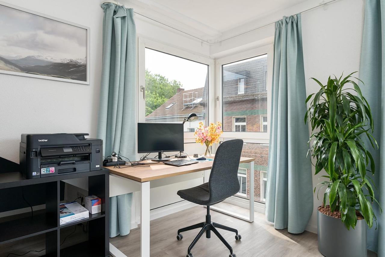 Federnest - Luxus-Studio - Kingsize Boxspringbett - Home-Office Mit Monitor Und Drucker - 11 Min Hbf Duisburg Eksteriør billede