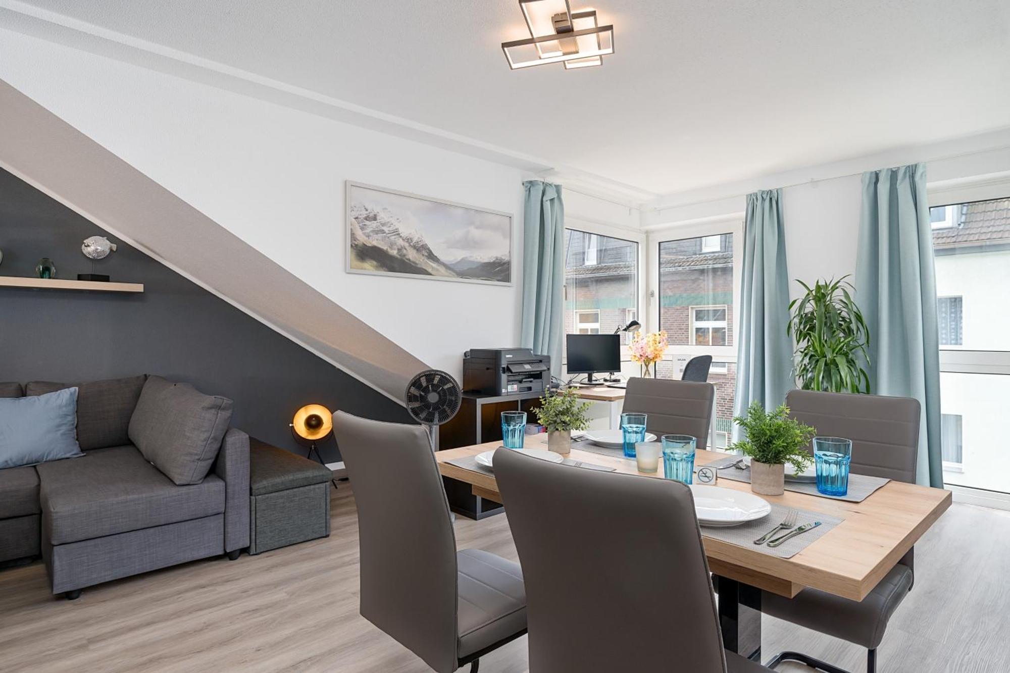 Federnest - Luxus-Studio - Kingsize Boxspringbett - Home-Office Mit Monitor Und Drucker - 11 Min Hbf Duisburg Eksteriør billede